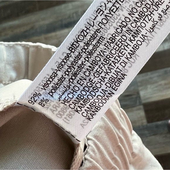 Zara cream tan high waisted elastic waistband pants sz XL NWT - Picture 2 of 6